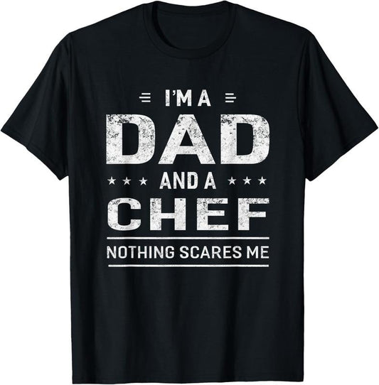 100% Cotton I'm A Dad And Chef T-shirt For Men Father Funny Gift T-Shirt