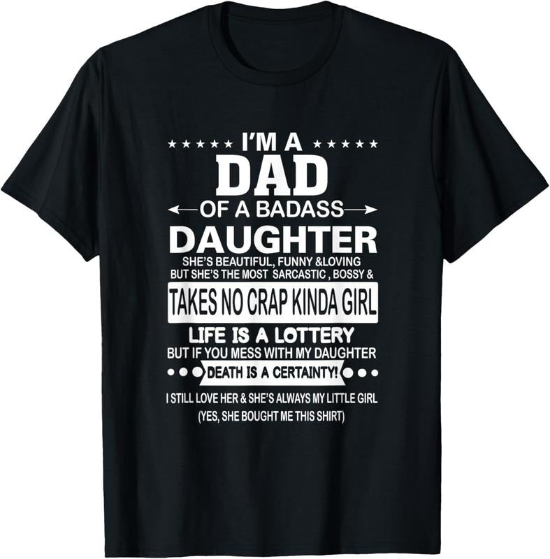 100% Cotton I'm A Dad Of A Badass Daughter She Bought Me This T-Shirt Hoodie, Sweatshirt | DripVista.com