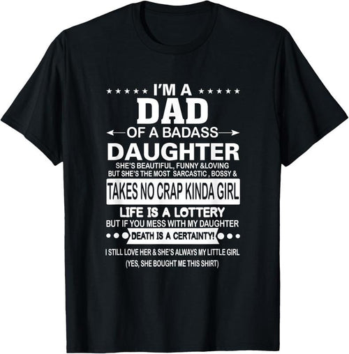 100% Cotton I'm A Dad Of A Badass Daughter She Bought Me This T-Shirt Hoodie, Sweatshirt | DripVista.com