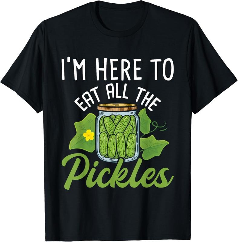 100% Cotton I'm Here To Eat All the Pickles - Pickle Cucumber Vegetarian T-Shirt Hoodie, Sweatshirt | DripVista.com