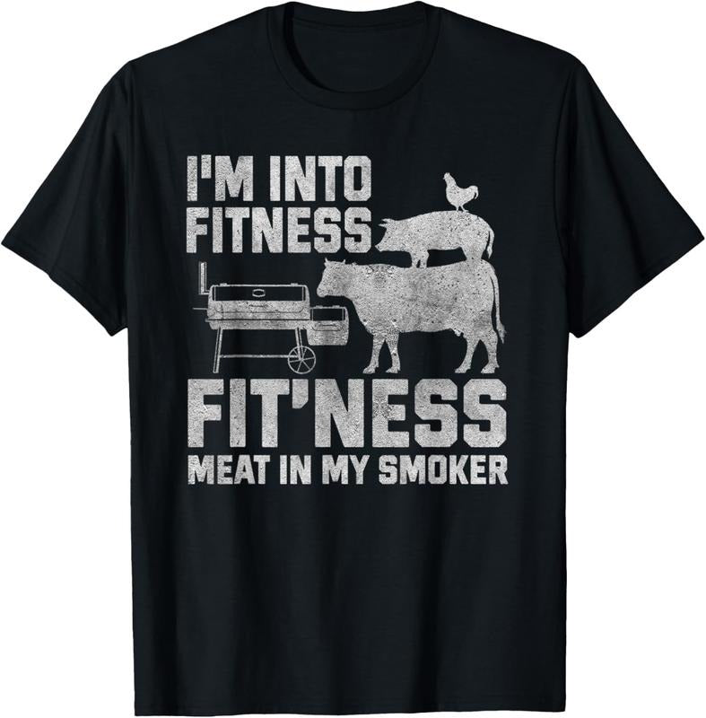 100% Cotton I'm Into Fitness Fit'ness Meat In My Smoker T-Shirt Hoodie, Sweatshirt | DripVista.com