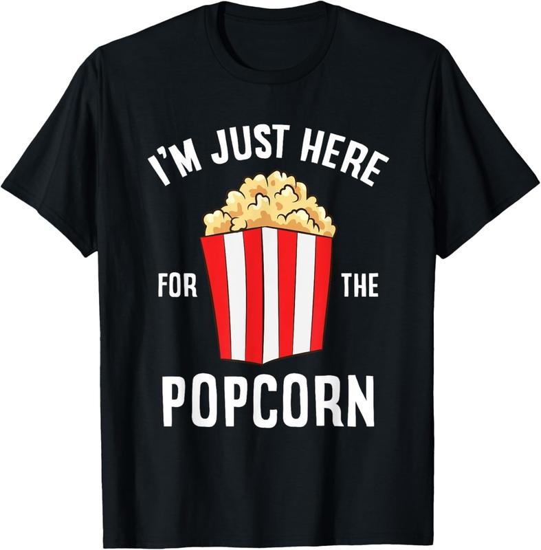 100% Cotton I'm Just Here For The Popcorn Cinema Watching Movies Popcorn T-Shirt Hoodie, Sweatshirt | DripVista.com