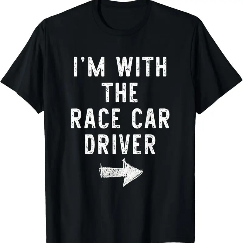 100% Cotton I'm With Race Car Driver Costume Halloween Couple RaceCar T-Shirt Hoodie, Sweatshirt | DripVista.com