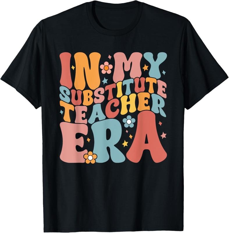 100% Cotton In My Substitute Teacher Era Retro Groovy Back To School T-Shirt Hoodie, Sweatshirt | DripVista.com