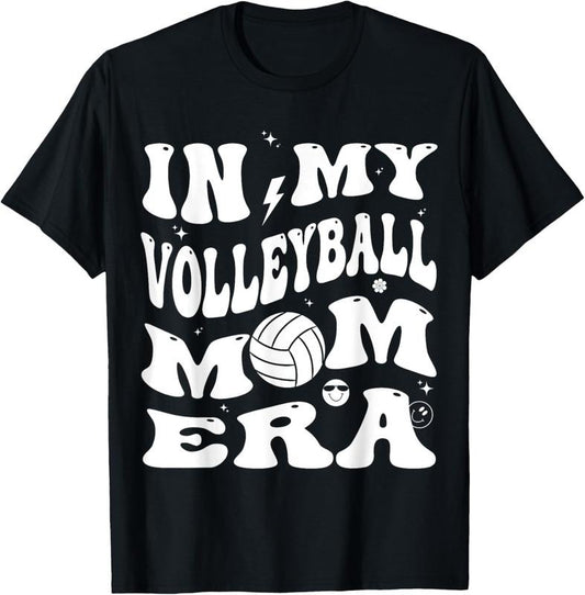 100% Cotton In My Volleyball Mom Era Groovy T-Shirt