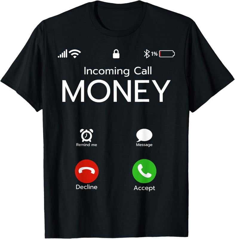 100% Cotton Incoming Call Money Is Calling Funny Hustler Cash Phone T-Shirt Hoodie, Sweatshirt | DripVista.com