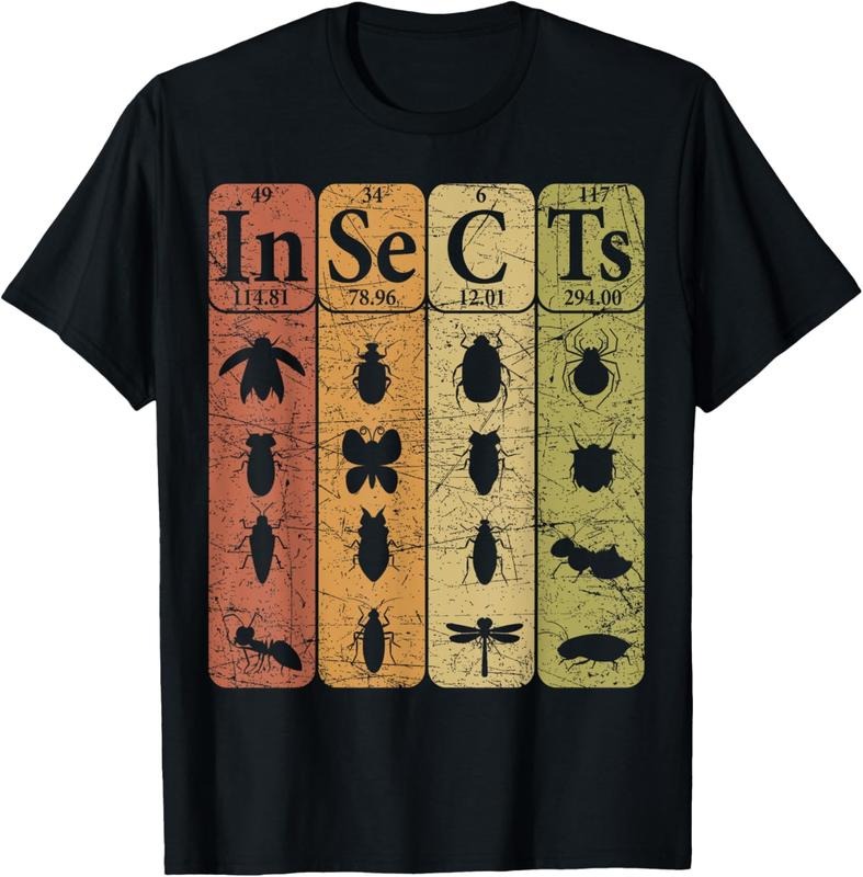 100% Cotton Insects Periodic Table Elements Entomologist Retro Bugs T-Shirt Hoodie, Sweatshirt | DripVista.com