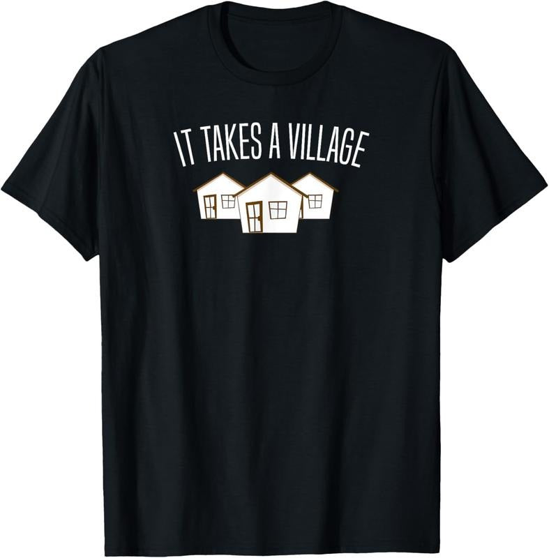 100% Cotton It Takes A Village Cute Family Parenting Support T-Shirt T-Shirt Hoodie, Sweatshirt | DripVista.com