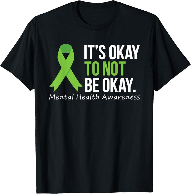 100% Cotton Its Okay To Not Be Okay Shirt Mental Health Awareness Ribbon T-Shirt Hoodie, Sweatshirt | DripVista.com