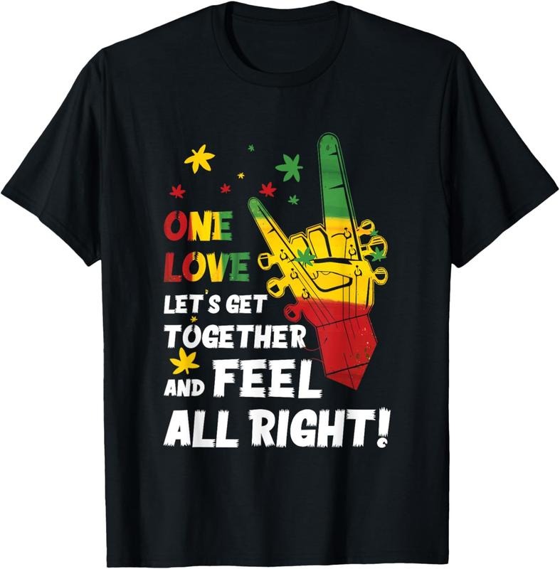 100% Cotton Jamaica 1 Love Reggae Caribbean Together & Feel Alright T-Shirt Hoodie, Sweatshirt | DripVista.com