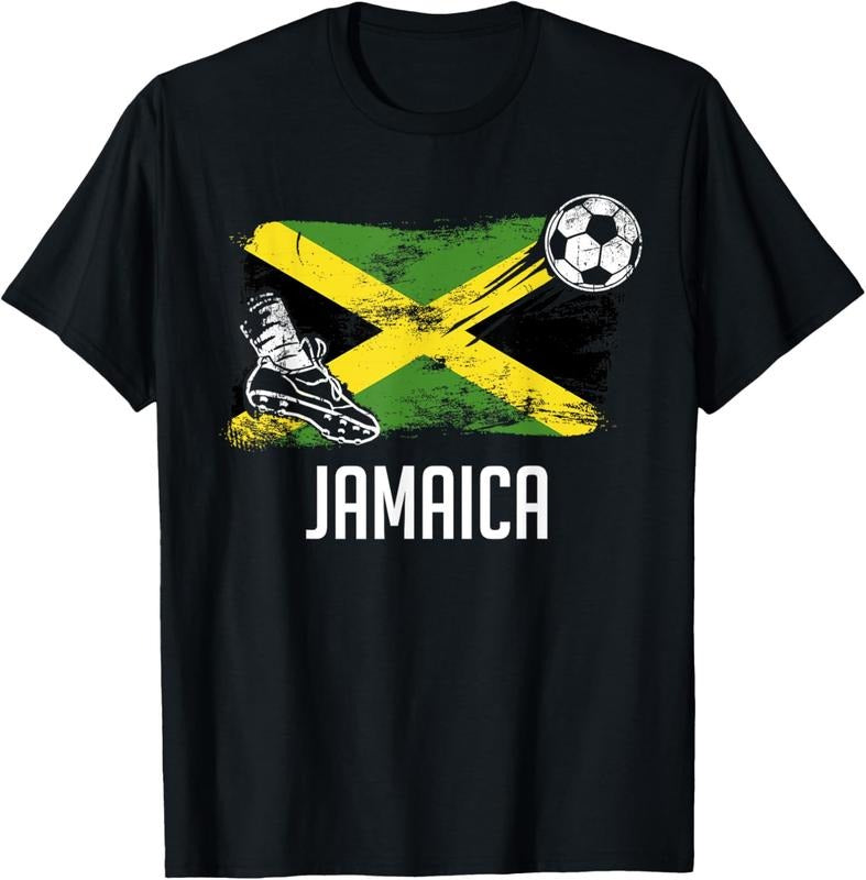 100% Cotton Jamaica Flag Jersey Jamaican Soccer Team Jamaican T-Shirt Hoodie, Sweatshirt | DripVista.com