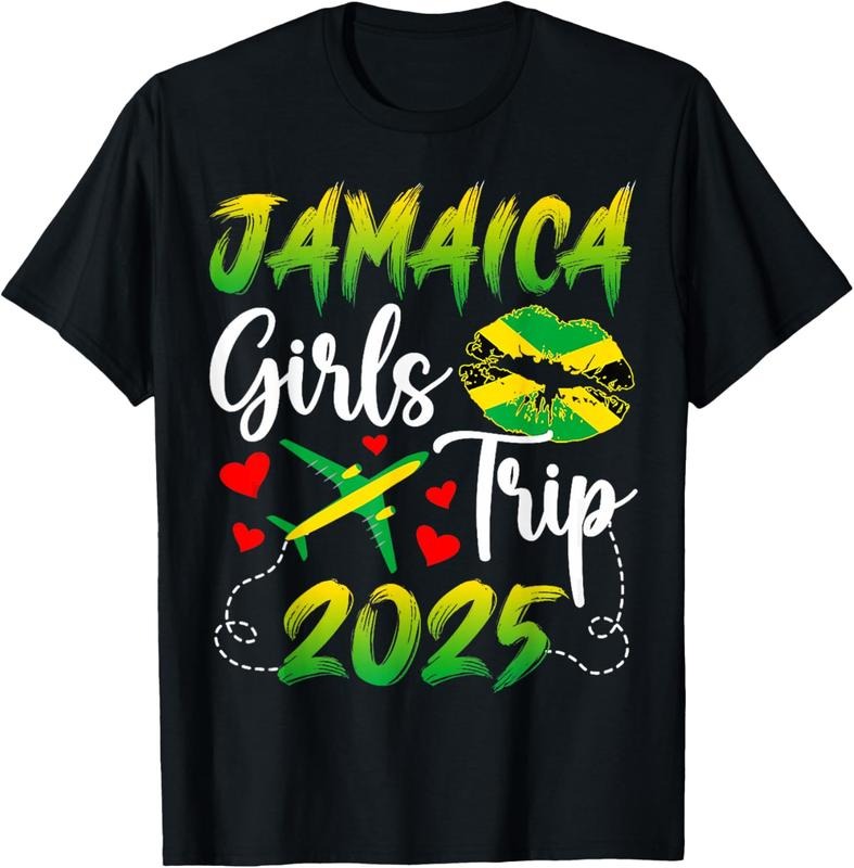 100% Cotton Jamaica Girls Trip 2025 Vacation Jamaica Travel Girls T-Shirt Hoodie, Sweatshirt | DripVista.com