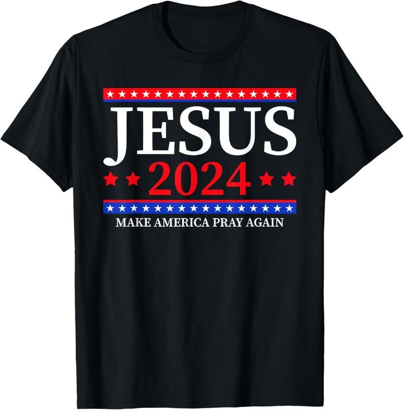100% Cotton Jesus 2024 Make America Pray Again Christian T-Shirt