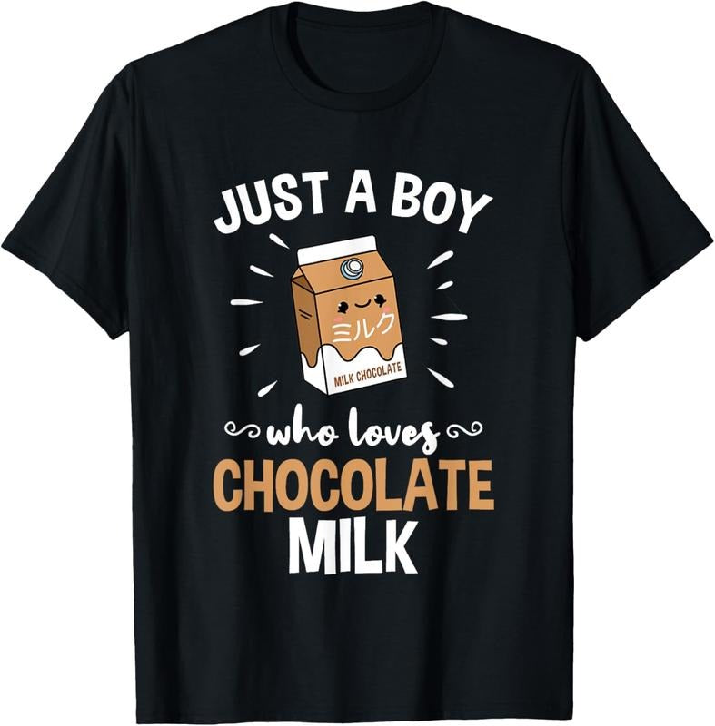 100% Cotton Just A Boy Who Loves Chocolate Milk T-Shirt Hoodie, Sweatshirt | DripVista.com