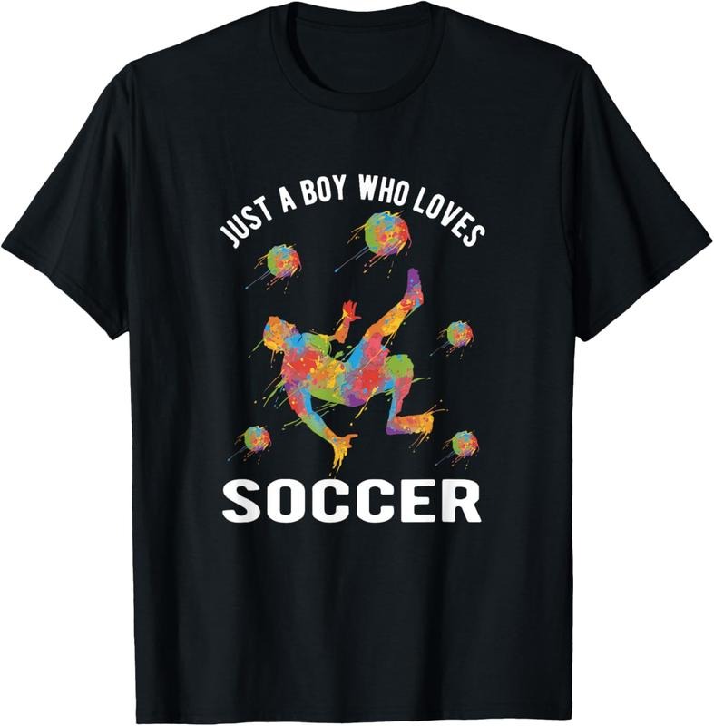 100% Cotton Just A Boy Who Loves Soccer T-Shirt Hoodie, Sweatshirt | DripVista.com