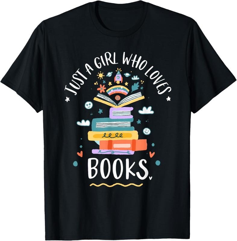 100% Cotton Just A Girl Who Loves Books Gifts For Bookworm T-Shirt Hoodie, Sweatshirt | DripVista.com
