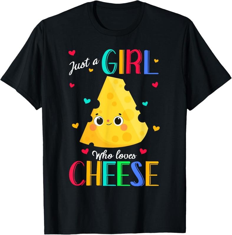 100% Cotton Just A Girl Who Loves Cheese Shirt Cheese Gift T-Shirt Hoodie, Sweatshirt | DripVista.com