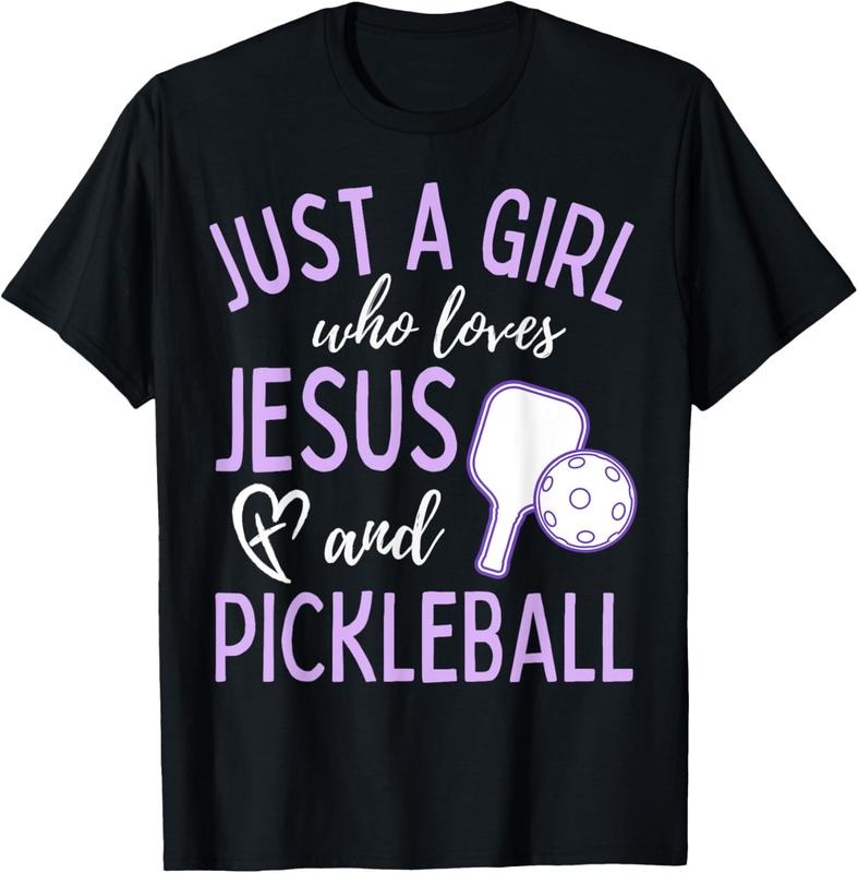100% Cotton Just A Girl Who Loves Jesus and Pickleball Christian Cute T-Shirt Hoodie, Sweatshirt | DripVista.com
