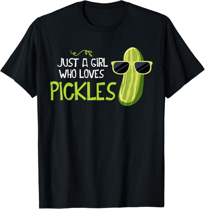 100% Cotton Just A Girl Who Loves Pickles Cuts Pickles Cooking Birthday T-Shirt Hoodie, Sweatshirt | DripVista.com