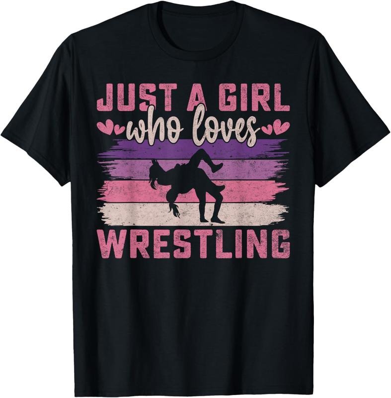 100% Cotton Just A Girl Who Loves Wrestling Girl Wrestle Outfit Wrestler T-Shirt Hoodie, Sweatshirt | DripVista.com