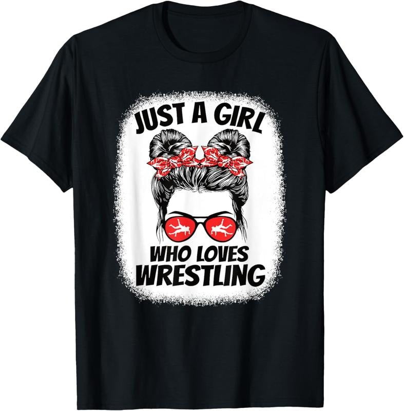 100% Cotton Just A Girl Who Loves Wrestling Wrestler Girls s T-Shirt Hoodie, Sweatshirt | DripVista.com