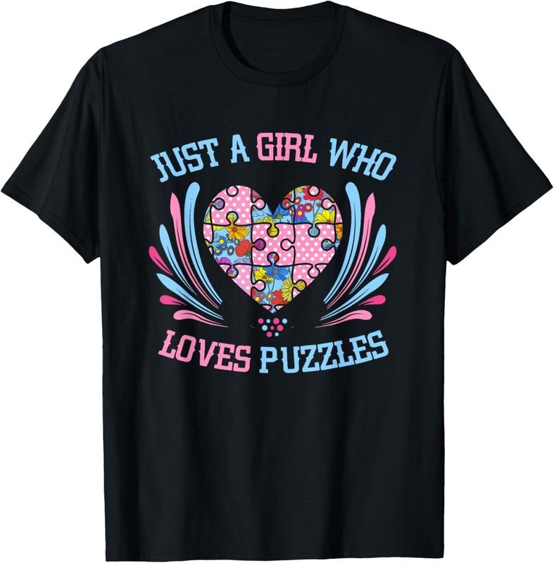 100% Cotton Just Girl Who Loves Puzzles Jigsaw Puzzle T-Shirt Hoodie, Sweatshirt | DripVista.com