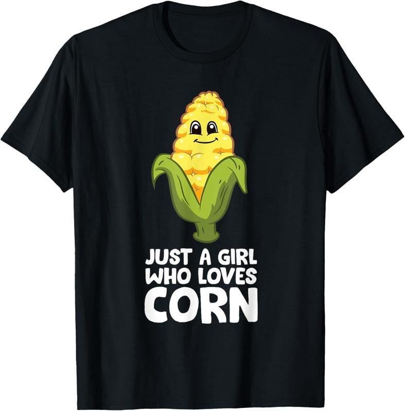 100% Cotton Just a Girl Who Loves Corn T-Shirt Hoodie, Sweatshirt | DripVista.com