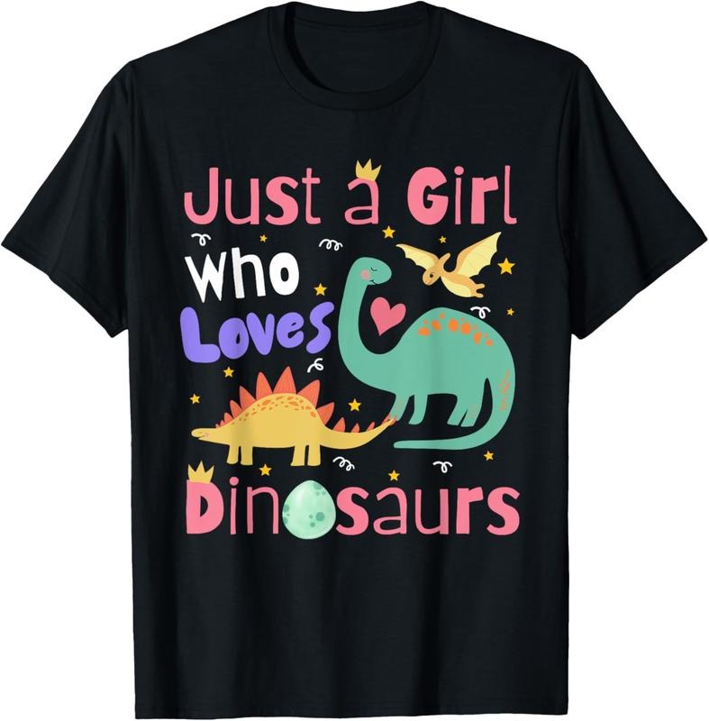 100% Cotton Just a Girl Who Loves Dinosaurs  Teen s Women Dino T-Shirt Hoodie, Sweatshirt | DripVista.com
