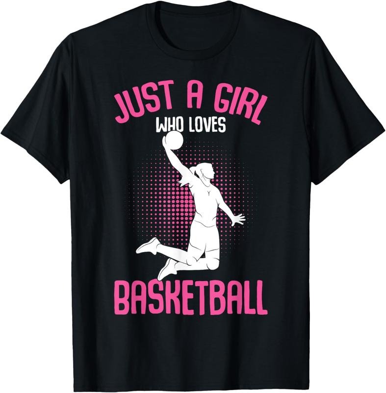 100% Cotton Just a Girl who loves Basketball s Girls T-Shirt Hoodie, Sweatshirt | DripVista.com