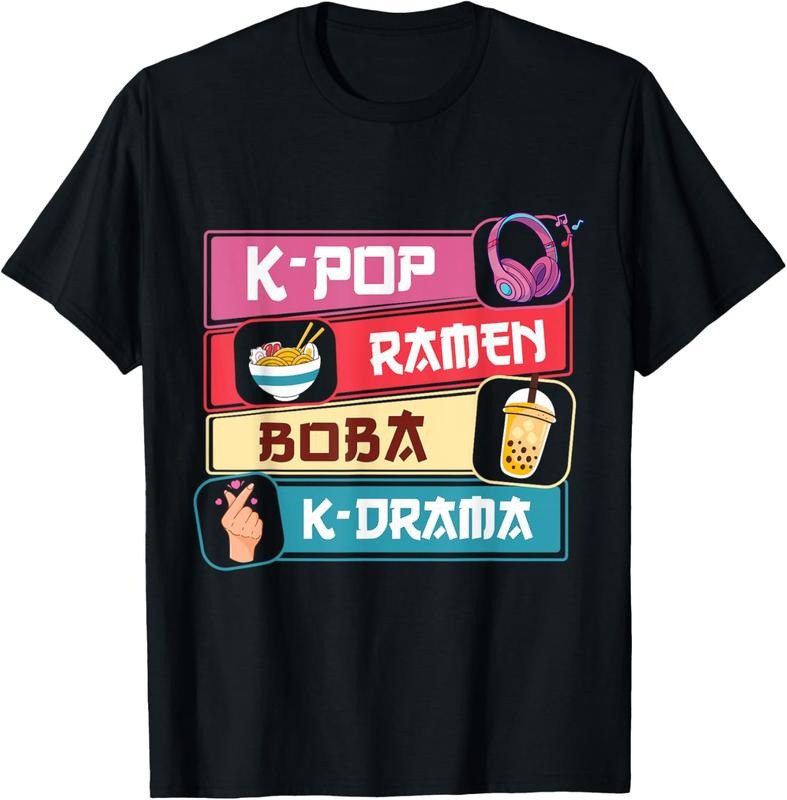 100% Cotton K-Pop Ramen Boba K-Drama Cute Kawaii Korean Drama Teen Girls T-Shirt Hoodie, Sweatshirt | DripVista.com