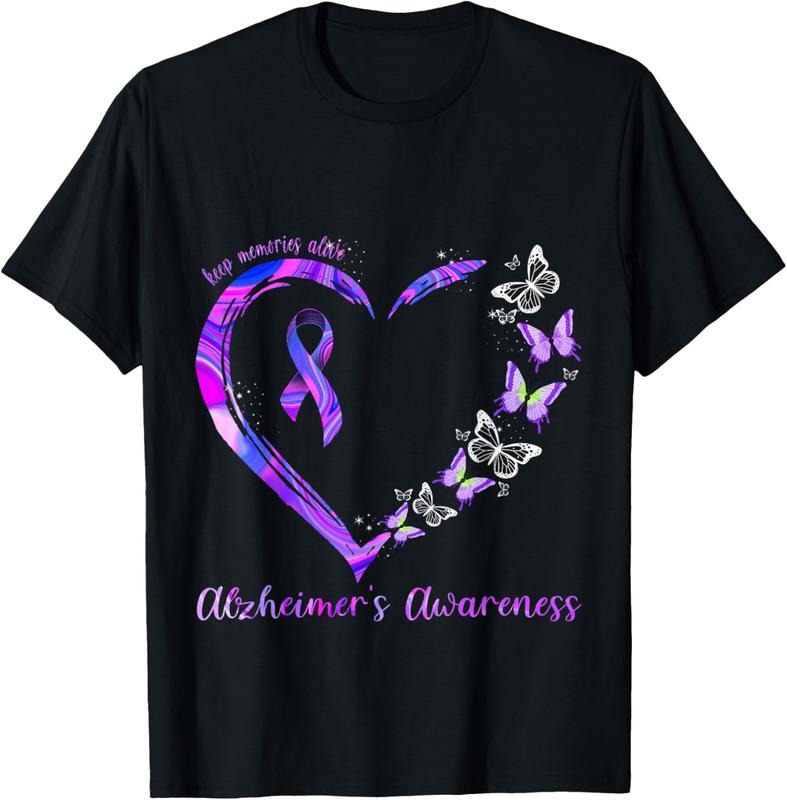100% Cotton Keep Memories Alive Alzheimer's Awareness T-Shirt Hoodie, Sweatshirt | DripVista.com