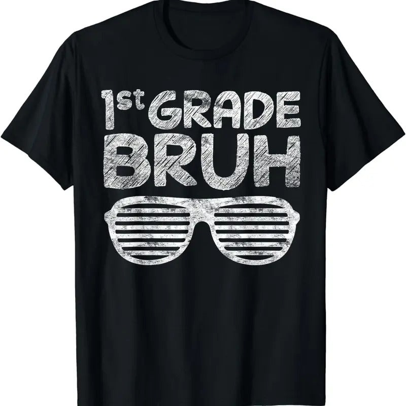 [100% Cotton]Kids 1st Grade Bruh First Grade Dude Back To School For Boys T-Shirt Hoodie, Sweatshirt | DripVista.com