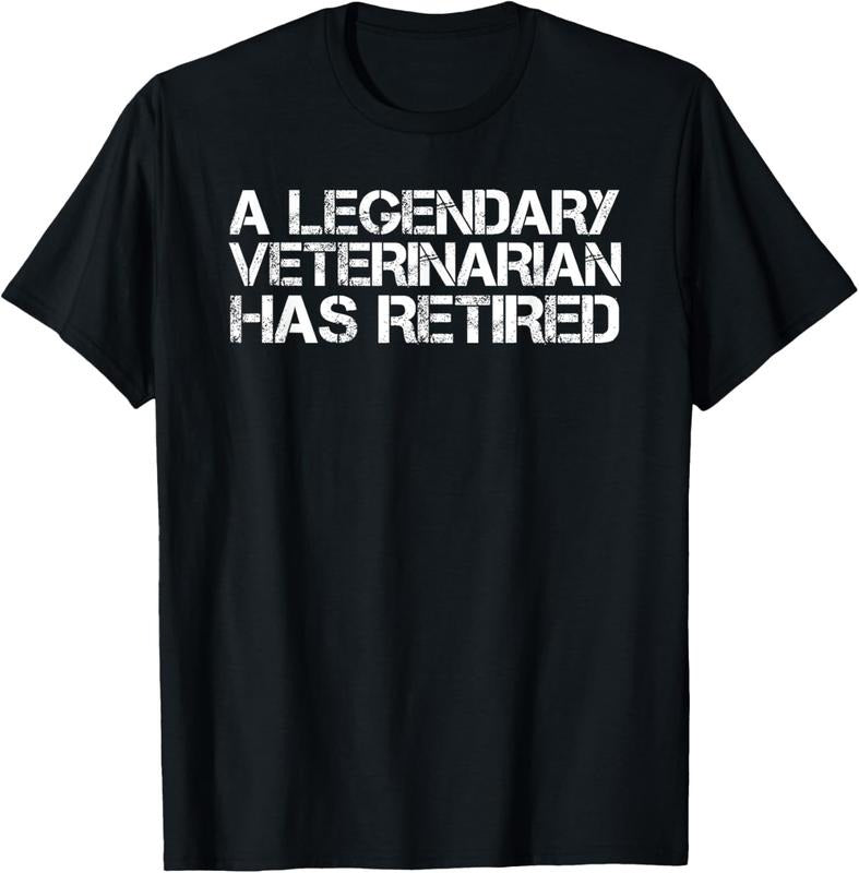 100% Cotton LEGENDARY VETERINARIAN HAS RETIRED Funny Retirement Vet Gift T-Shirt Hoodie, Sweatshirt | DripVista.com