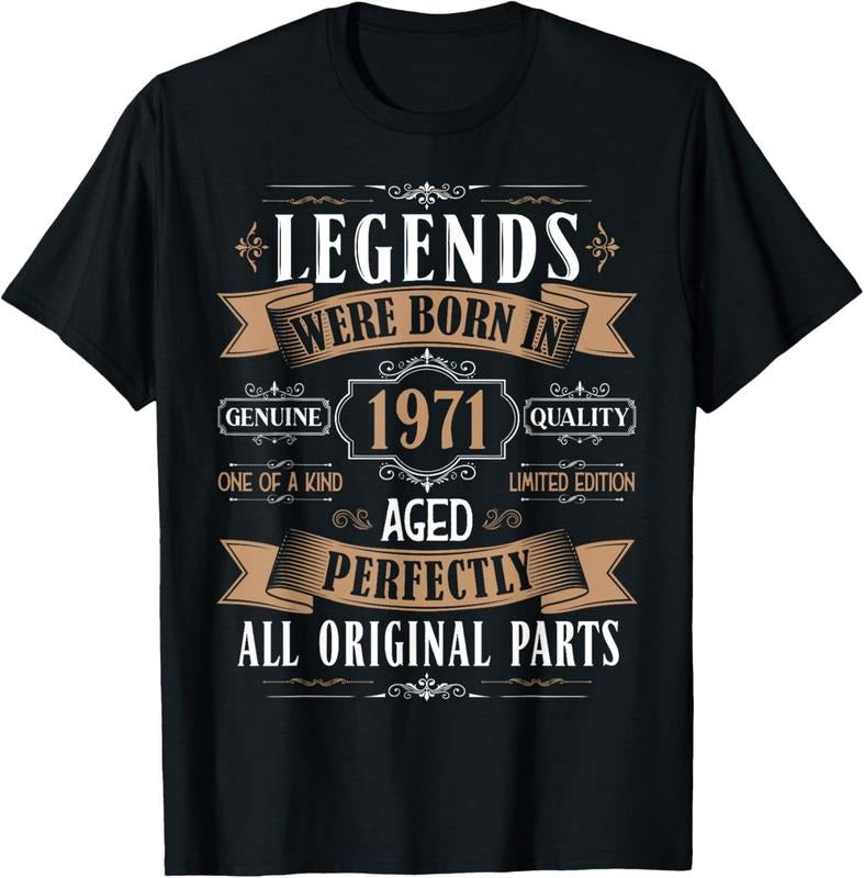 100% Cotton Legends Born In 1971 53rd Birthday 53 Years Old Bday Men T-Shirt Hoodie, Sweatshirt | DripVista.com