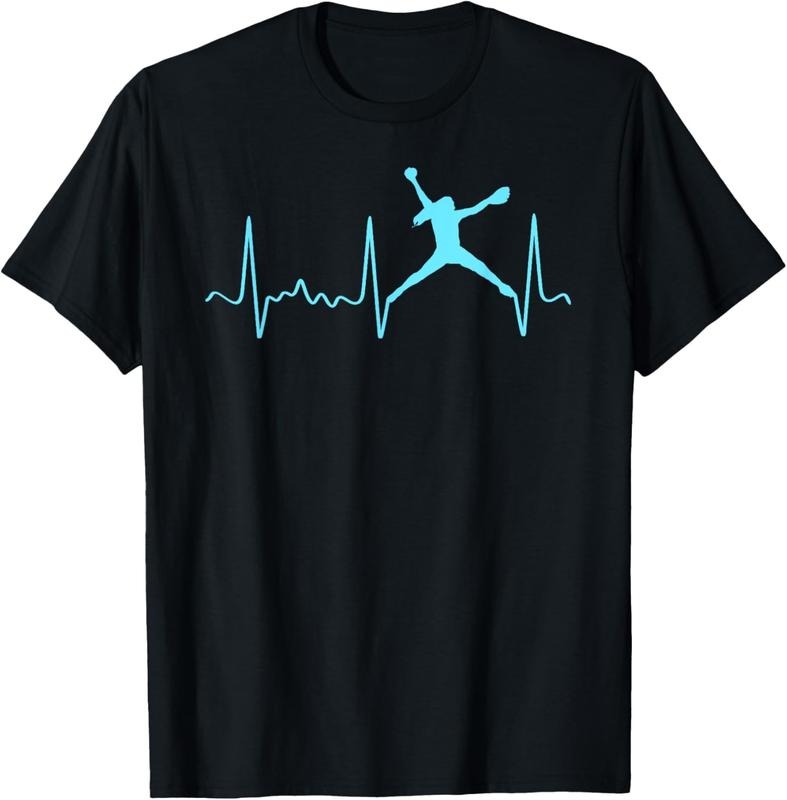 100% Cotton Light Blue Softball Pitcher Heartbeat - Fastpitch Softball T-Shirt Hoodie, Sweatshirt | DripVista.com