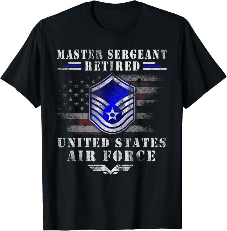 100% Cotton Master Sergeant Retired Air Force Military Retirement TShirt T-Shirt Hoodie, Sweatshirt | DripVista.com
