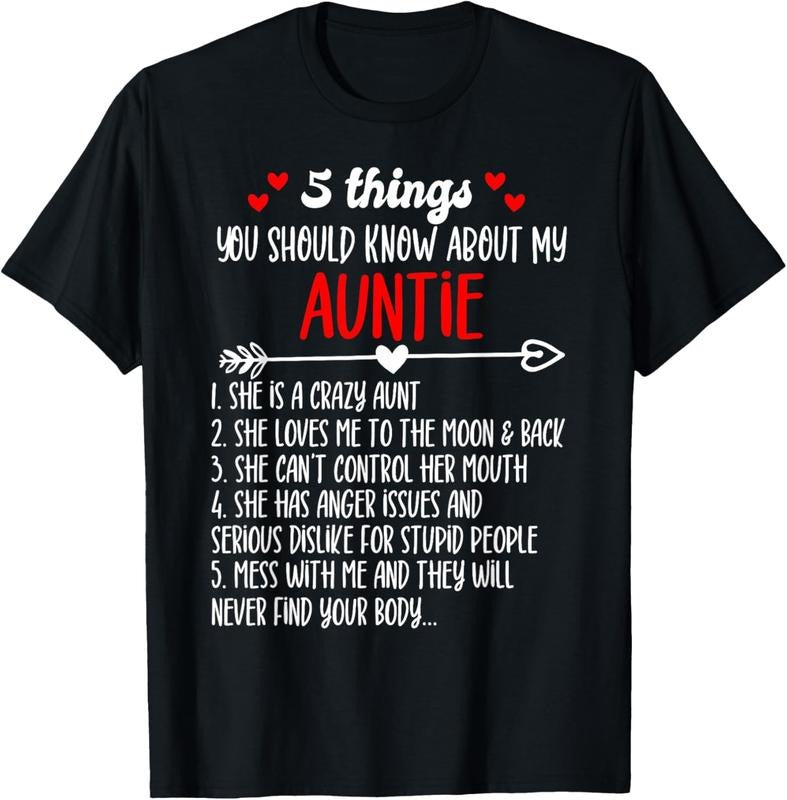 100% Cotton Matching 5 Things You Should Know About My Auntie Niece T-Shirt Hoodie, Sweatshirt | DripVista.com