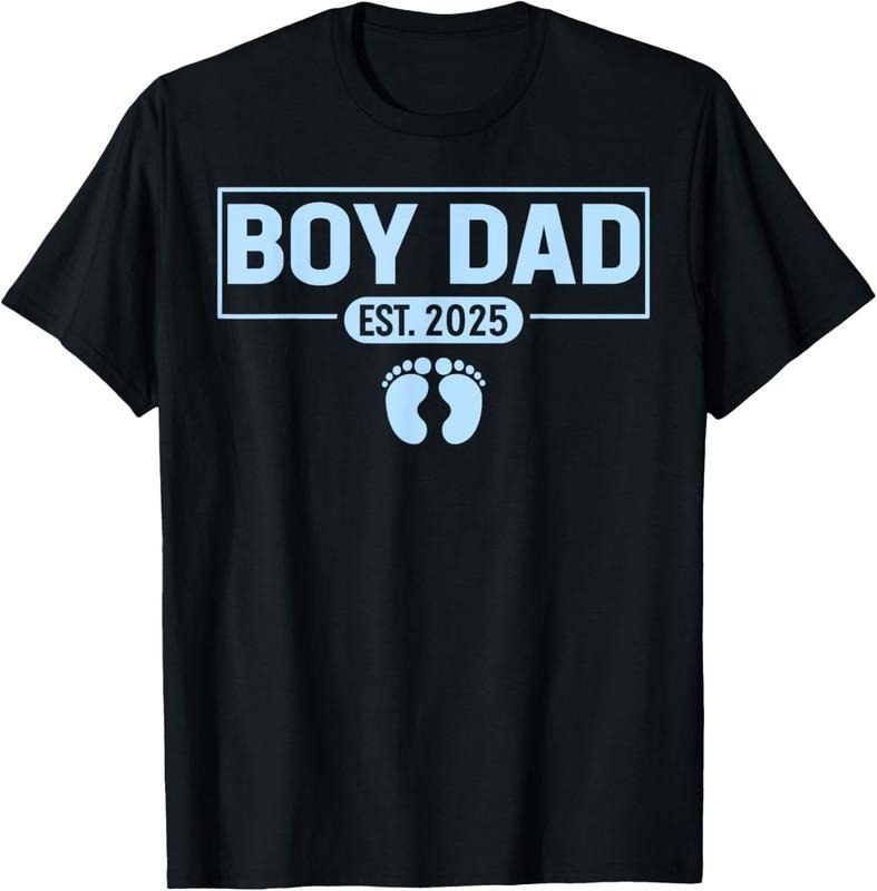 100% Cotton Men boy Dad Est 2025 Newborn Daddy Father  boy son T-Shirt Hoodie, Sweatshirt | DripVista.com
