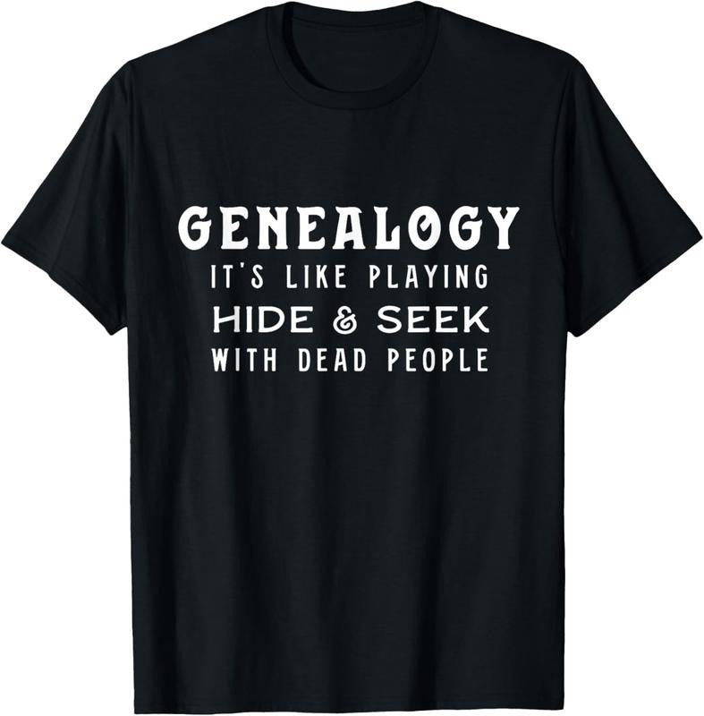 100% Cotton Men's Genealogy Shirt, playing hide & Seek, Genealogist gift T-Shirt Hoodie, Sweatshirt | DripVista.com