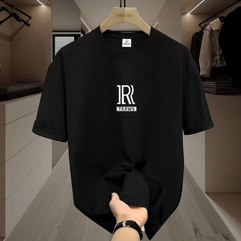 100% Cotton Men's Summer Short Sleeve T-shirt Large Size Crew Neck Casual Loose T-shirt Trendy All-Matching T-shirt Menstyle{n002}2