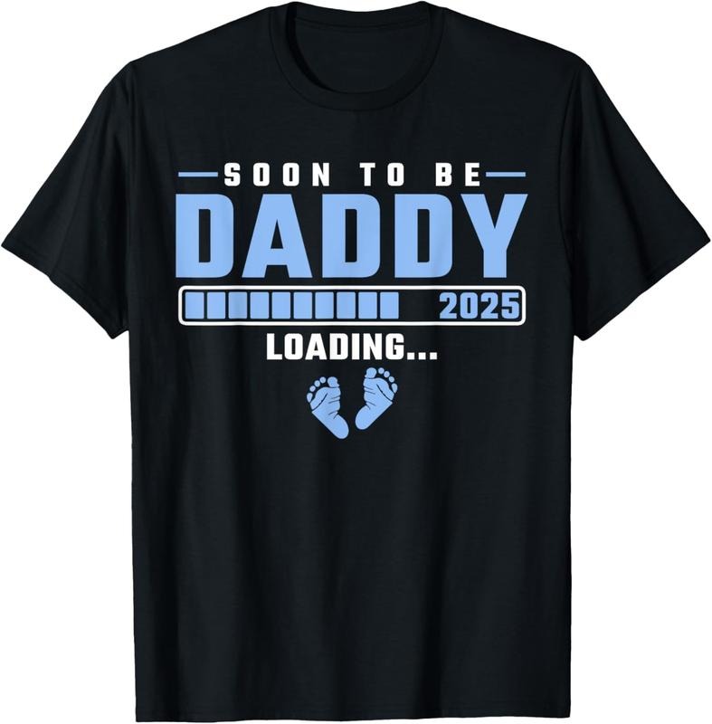 100% Cotton Mens Soon to be Daddy 2025 loading First time Dad T-Shirt Hoodie, Sweatshirt | DripVista.com