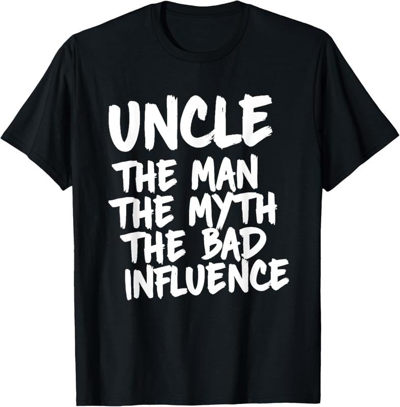 100% Cotton Mens Uncle The Man The Myth The Bad Influence White Funny T-Shirt Hoodie, Sweatshirt | DripVista.com