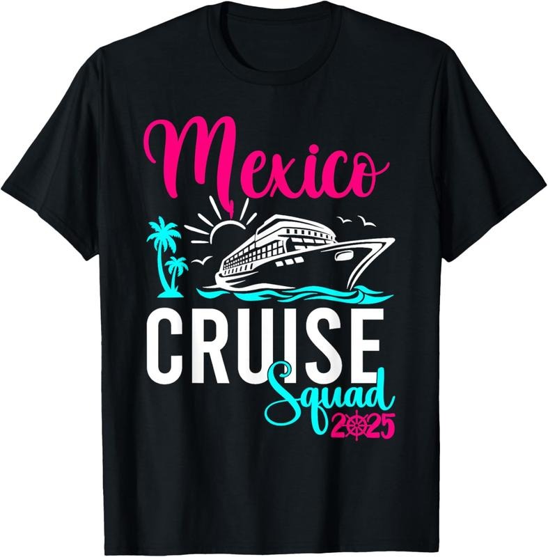 100% Cotton Mexico Cruise 2025 Family Group Friends Vacation Matching T-Shirt Hoodie, Sweatshirt | DripVista.com