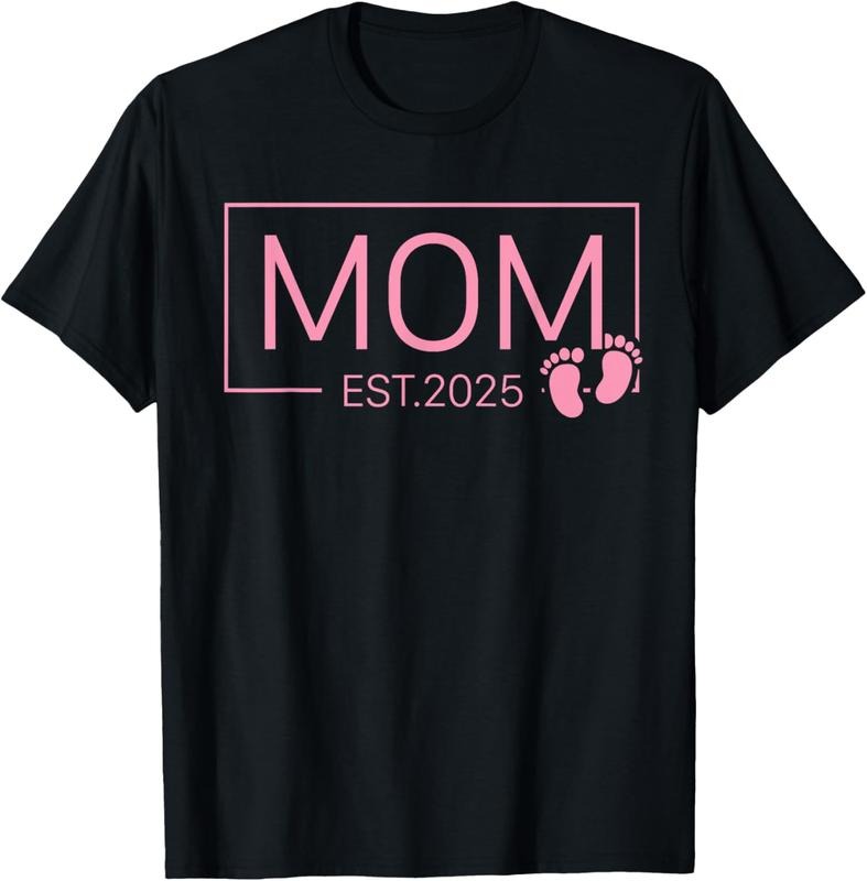 100% Cotton Mom Est 2025 For New Mom Mommy Wife Girl  Announcement T-Shirt Hoodie, Sweatshirt | DripVista.com