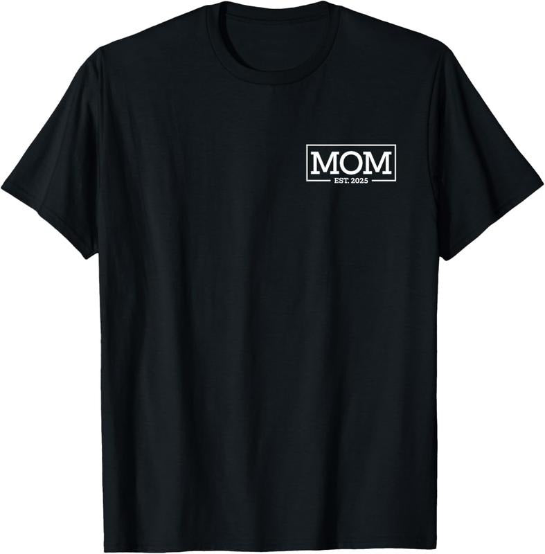 100% Cotton Mom Est 2025 New Mom, Promoted To Mom 2025 First-Time Mom T-Shirt Hoodie, Sweatshirt | DripVista.com