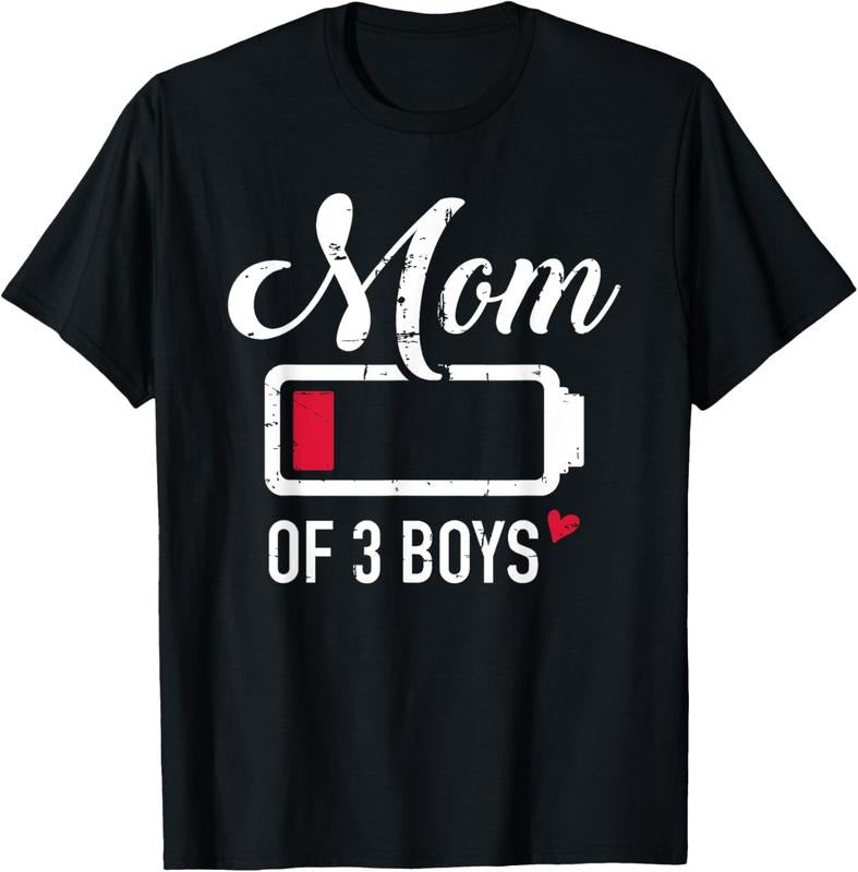 100% Cotton Mom of 3 boys low battery T-Shirt Hoodie, Sweatshirt | DripVista.com