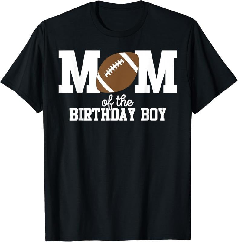 100% Cotton Mom of the Birthday Boy Football Lover First Birthday Party T-Shirt