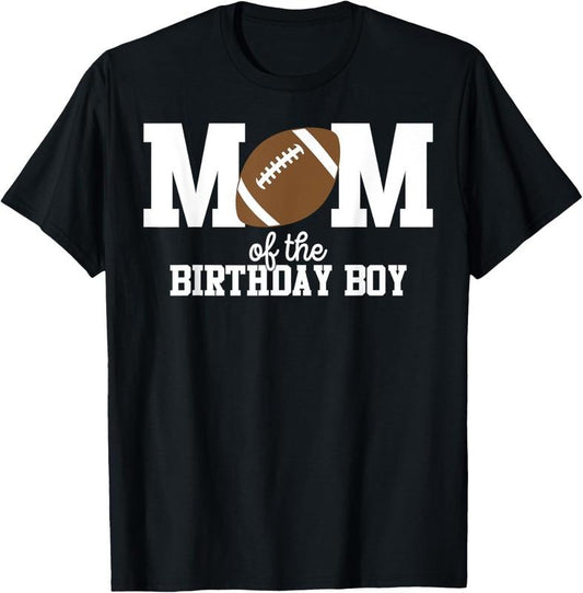100% Cotton Mom of the Birthday Boy Football Lover First Birthday Party T-Shirt