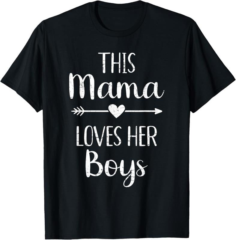 100% Cotton Mom this mama loves her boys T-Shirt Hoodie, Sweatshirt | DripVista.com