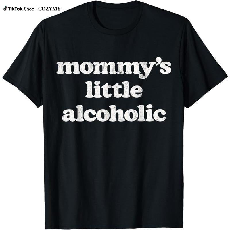 100% Cotton Mommy'WB shield Little Alcoholic Funny Drunk Mom Life Alcohol Joke T-Shirt Hoodie, Sweatshirt | DripVista.com